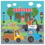 Магнитен пъзел 60 ел. Животните в града 18x18x2 см с 3 пъзела по 20 ел.